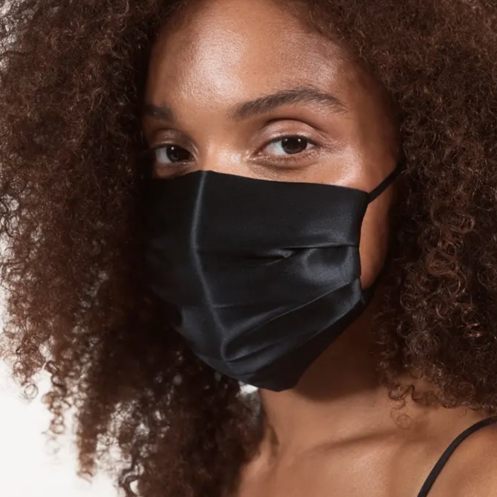 Pure Silk Slip Face Mask Black